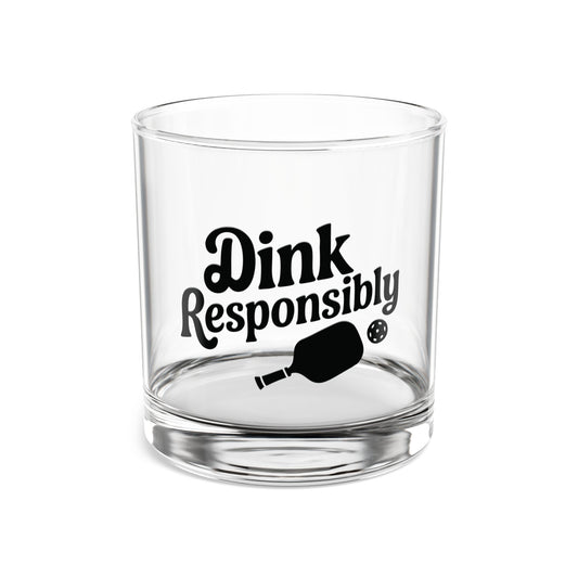 Pickleball Unique Rocks Glass - Dink Responsibly