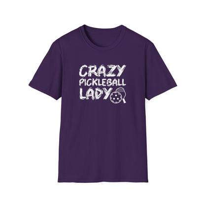 Women's Unique Pickleball T-shirt - Crazy Pickleball Lady