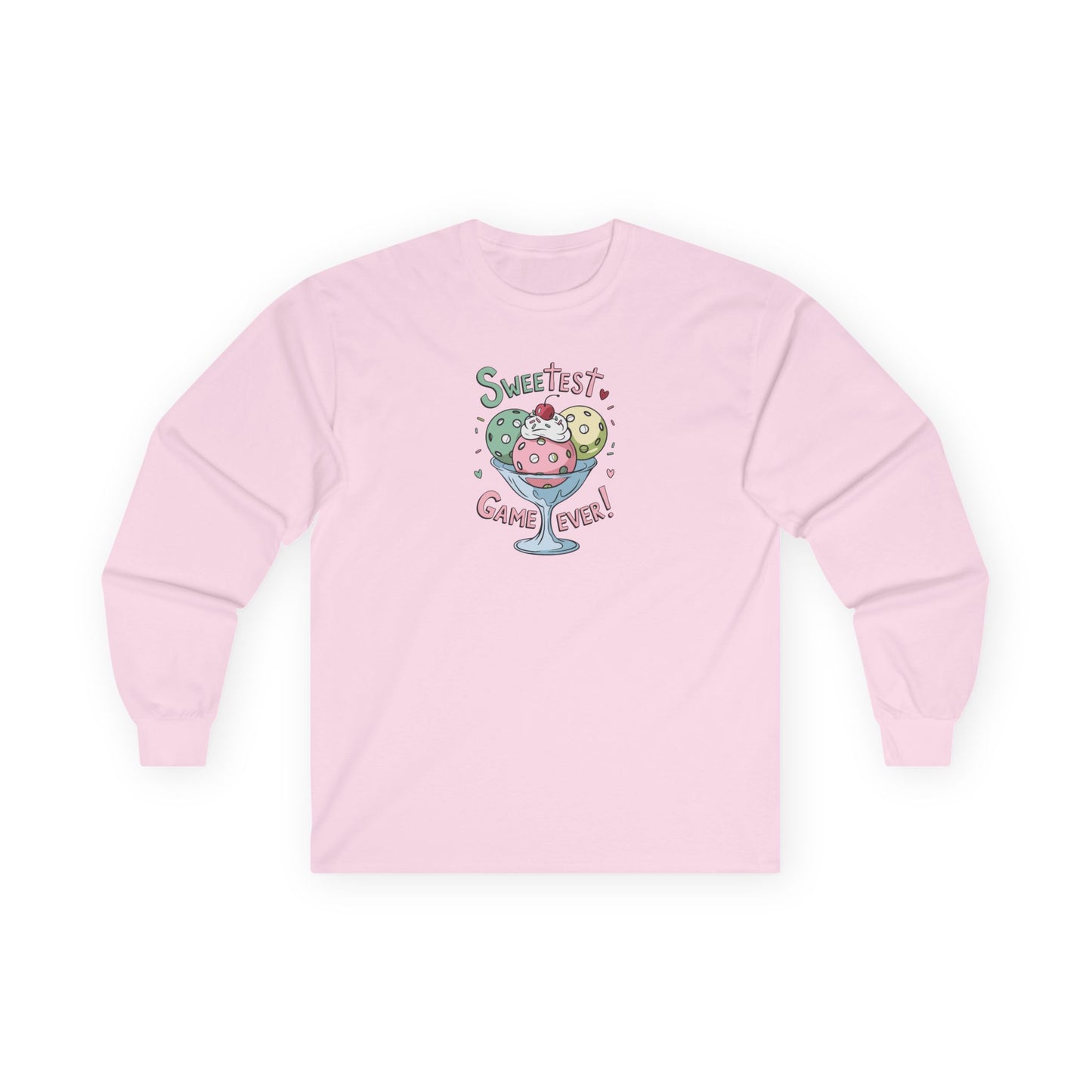 Women's Lightweight Pickleball Long Sleeves top - Sweetest Game Ever Pink