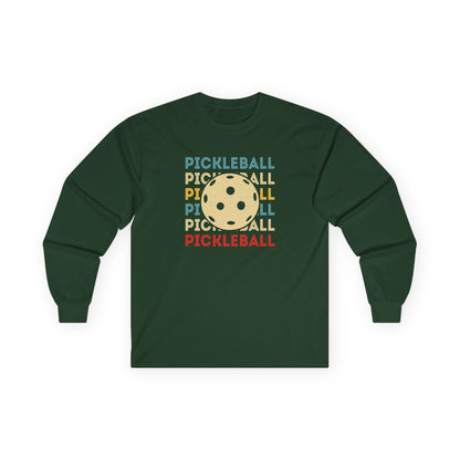Men's Quirky Pickleball Long Sleeves top - Pickleball and Ball Green