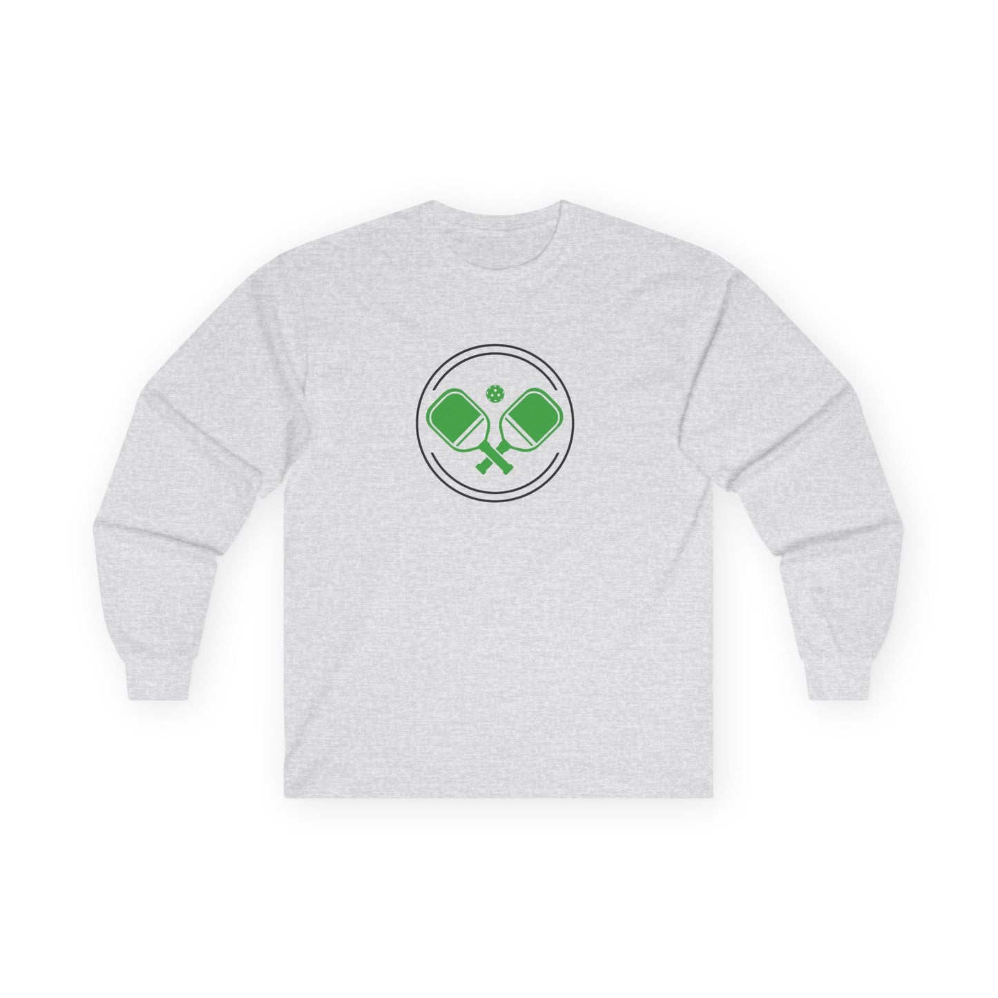 Women's Soft Pickleball Long Sleeves top - Double Paddle Logo Grey