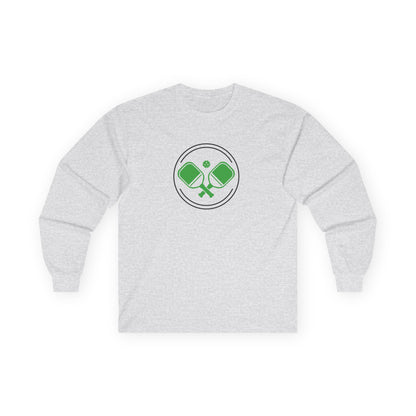 Women's Soft Pickleball Long Sleeves top - Double Paddle Logo Grey