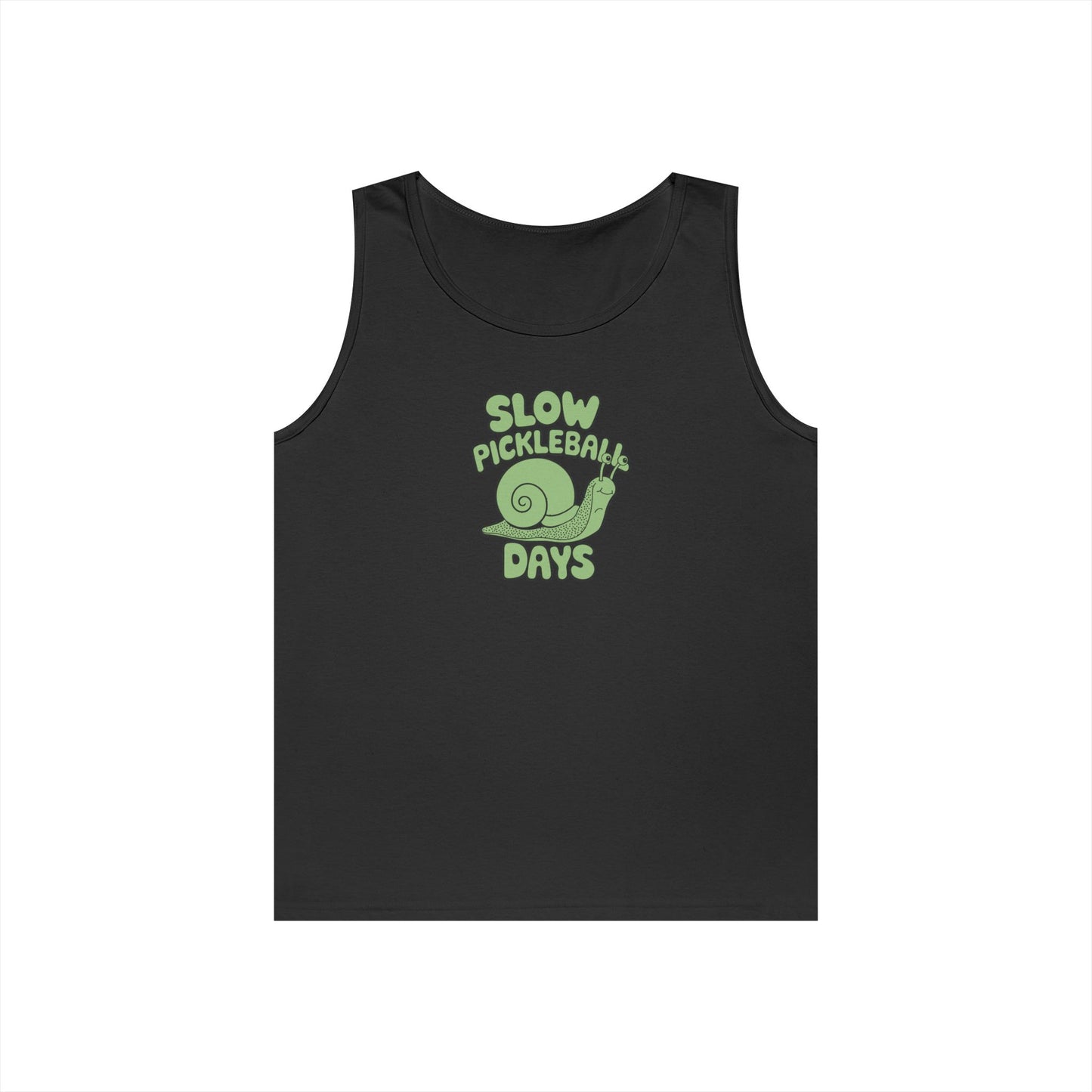 Women's Cute Pickleball Tank Top - Slow Pickleball Days Black