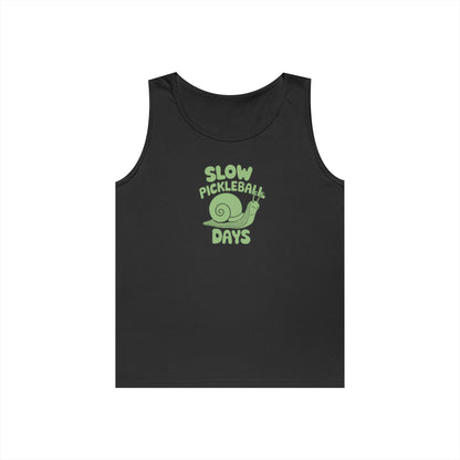 Women's Cute Pickleball Tank Top - Slow Pickleball Days Black