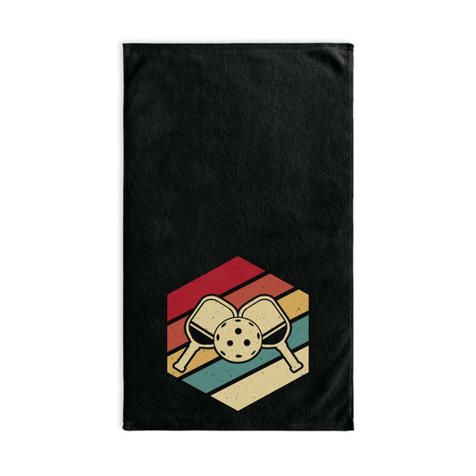 Pickleball Durable Hand Towel - Paddle and Ball Retro 28" × 16"