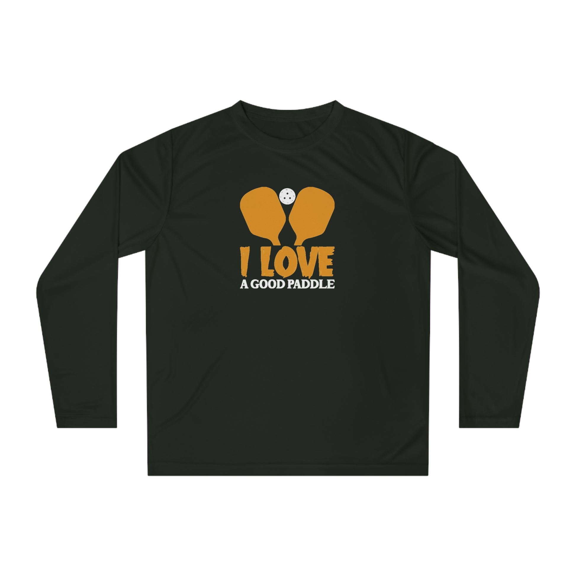 Women's Durable Pickleball Long Sleeves top - I Love a Good Paddle Black