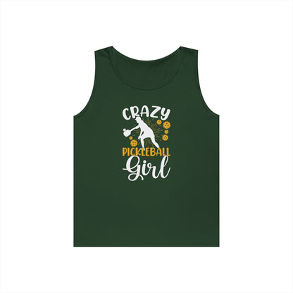 Women's Stylish Pickleball Tank Top - Crazy Pickleball Girl Green
