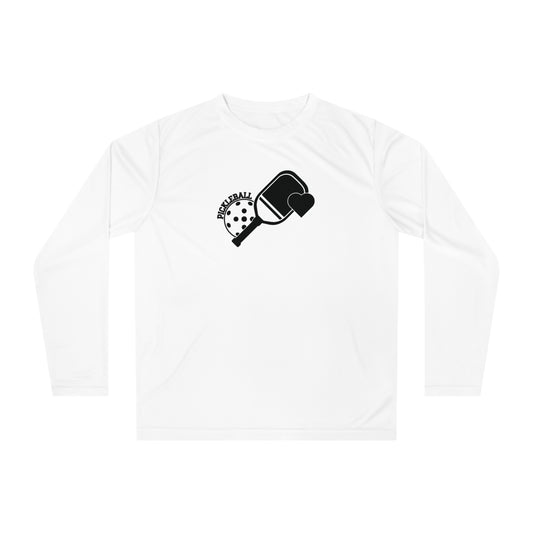 Women's Cute Pickleball Long Sleeves top - Pickleball Paddle Heart White