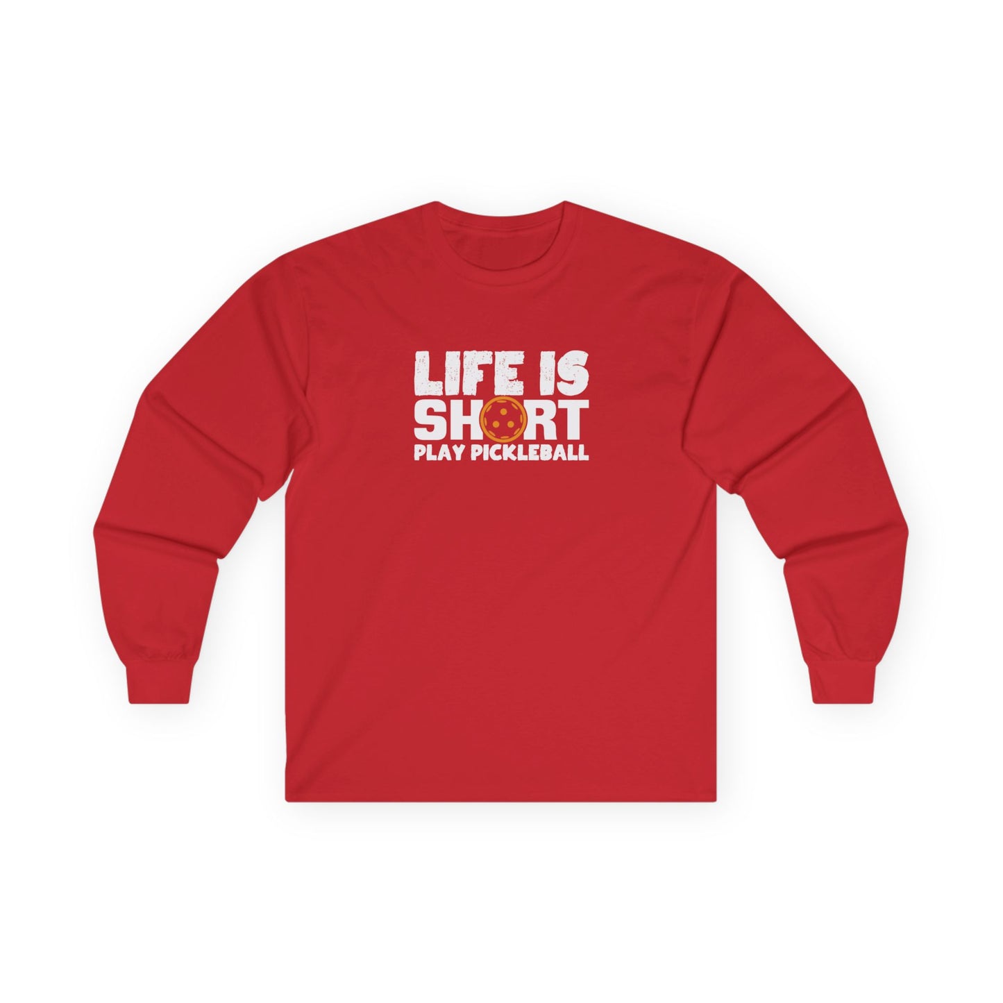 Women's Pickleball Long Sleeves top - Life Is Short Play Pickleball Red