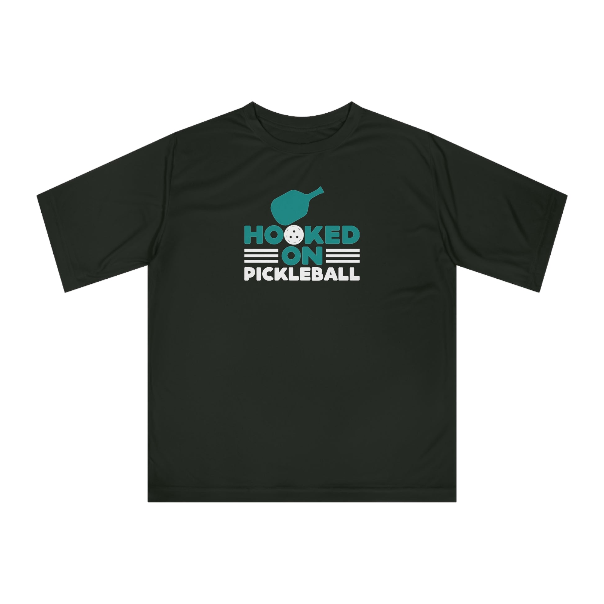 Men's Energetic Pickleball T-shirt - Hooked on Pickleball Black