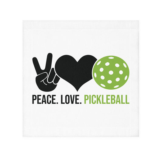 Pickleball Soft Face Towel - Peace, Love, Pickleball White