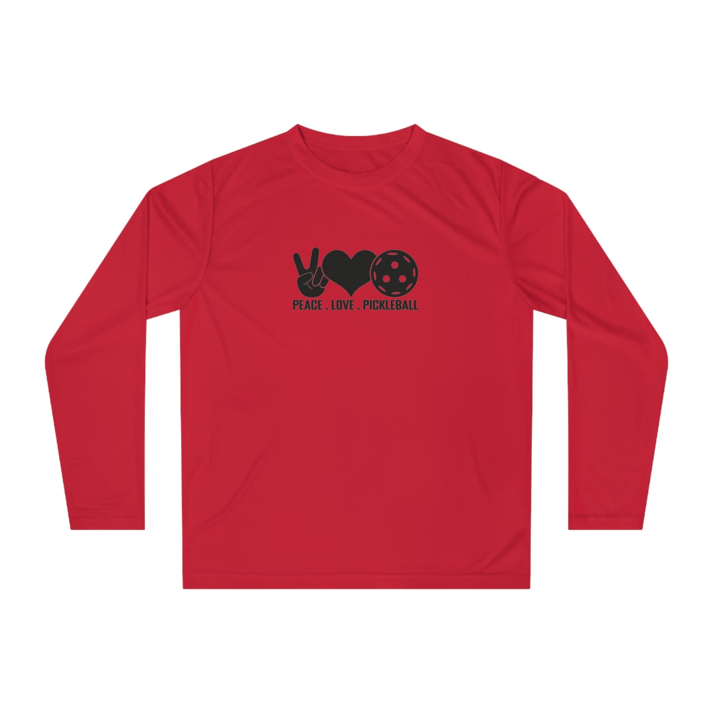 Men's Pickleball Long Sleeves top - Peace, Love, Pickleball Red
