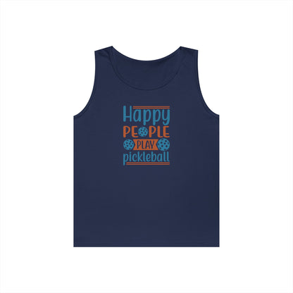 Women's Cheerful Pickleball Tank Top - Happy People Play Pickleball Navy