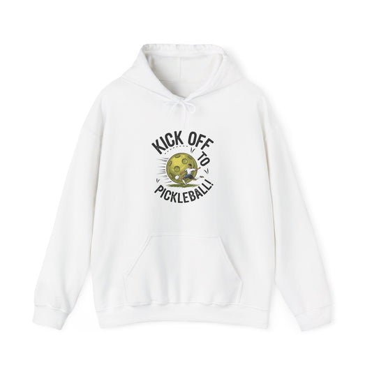 Women's Comfy Pickleball Hoodie - Kick Off to Pickleball White