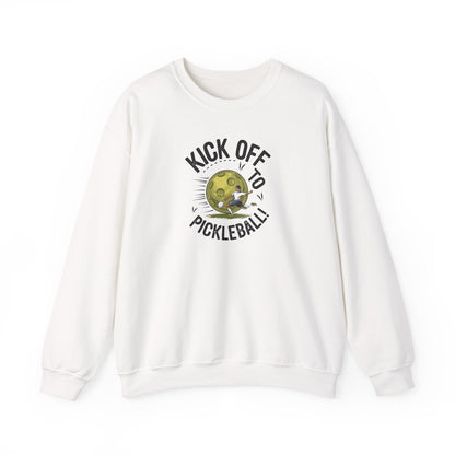 Men's Soft Pickleball Sweatshirt - Kick Off to Pickleball White
