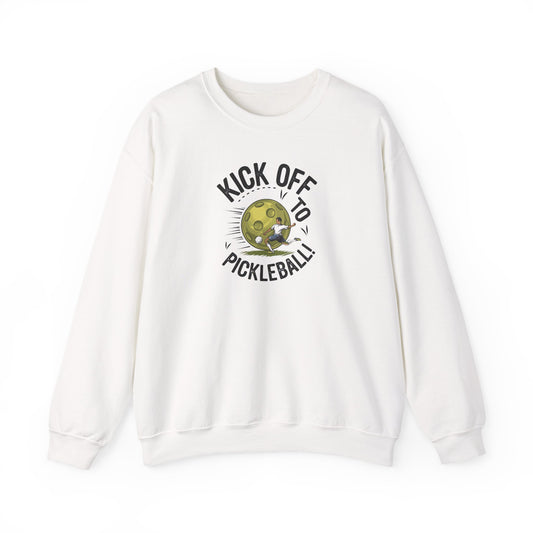 Men's Soft Pickleball Sweatshirt - Kick Off to Pickleball White