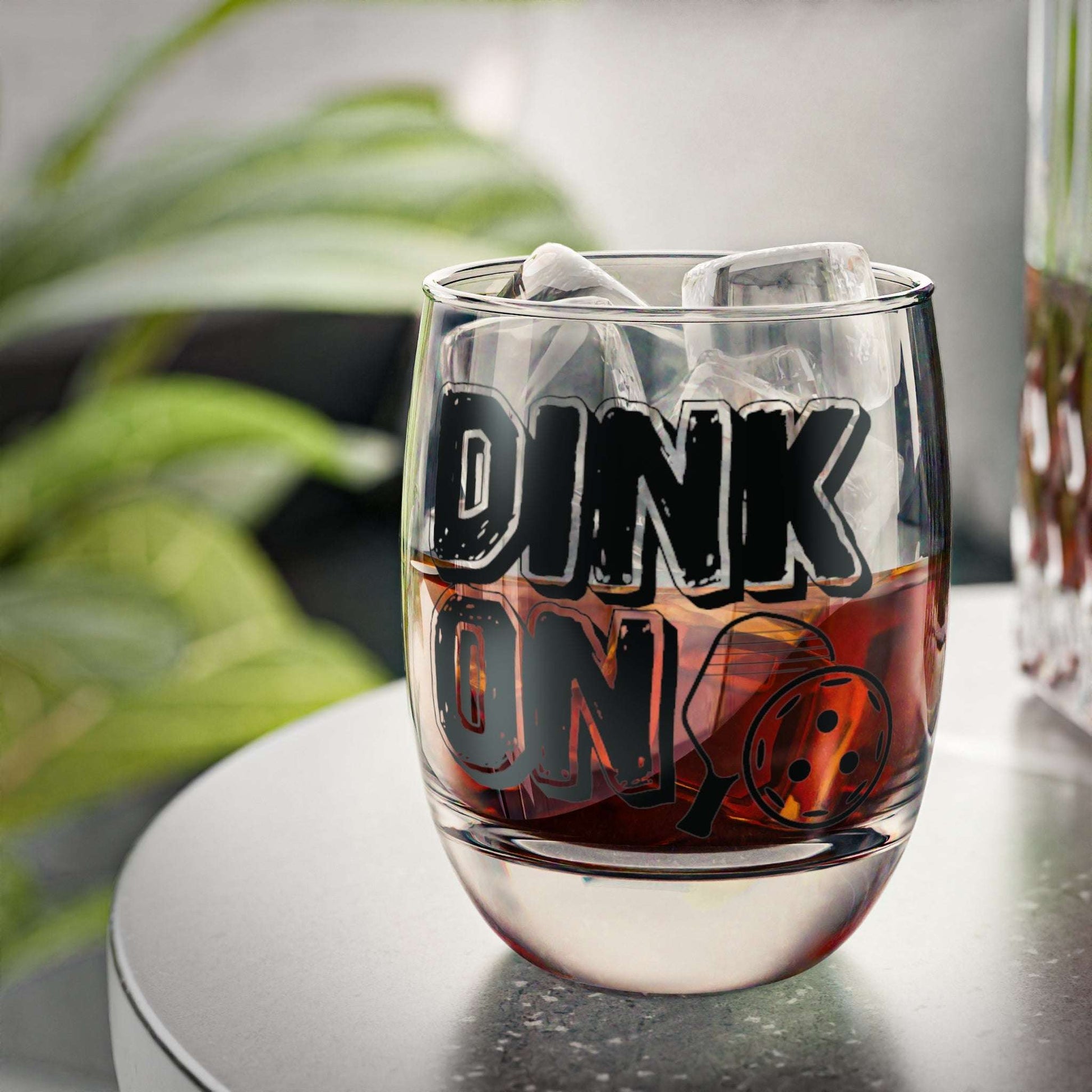 Funny Pickleball Whiskey Glass - Dink On