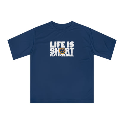 Women's Quirky Pickleball T-shirt - Life Is Short Play Pickleball Navy