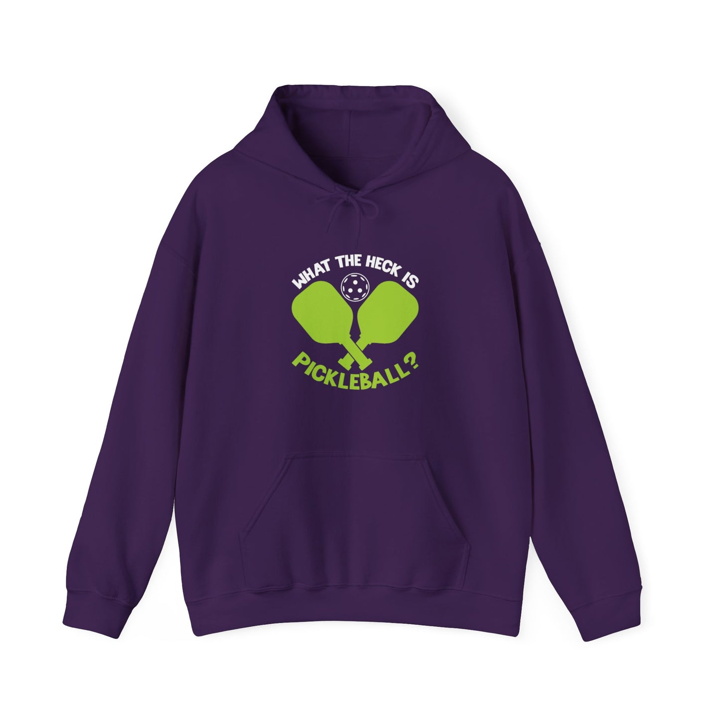 Women's Funny Pickleball Hoodie - What the Heck Is Pickleball? Purple