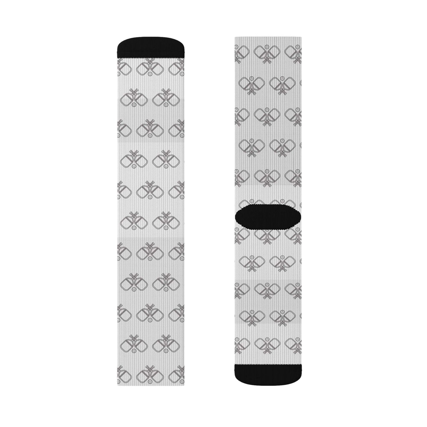 Funny Pickleball Socks - Double Paddle Logo