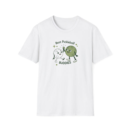 Men's Comfy Pickleball T-shirt - Best Pickleball Buddies White