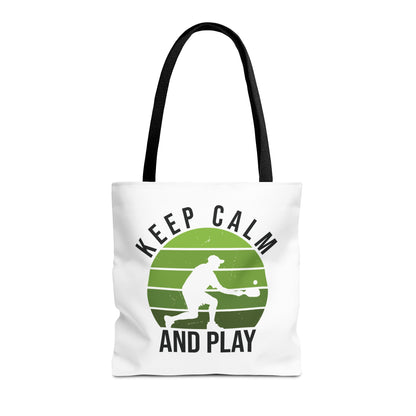 Pickleball Durable Tote Bag - Keep Calm and Play Black