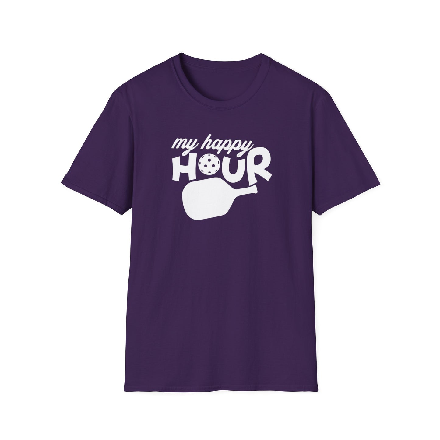 Women's Soft Pickleball T-shirt - My Happy Hour Purple