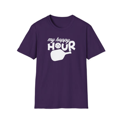 Women's Soft Pickleball T-shirt - My Happy Hour Purple