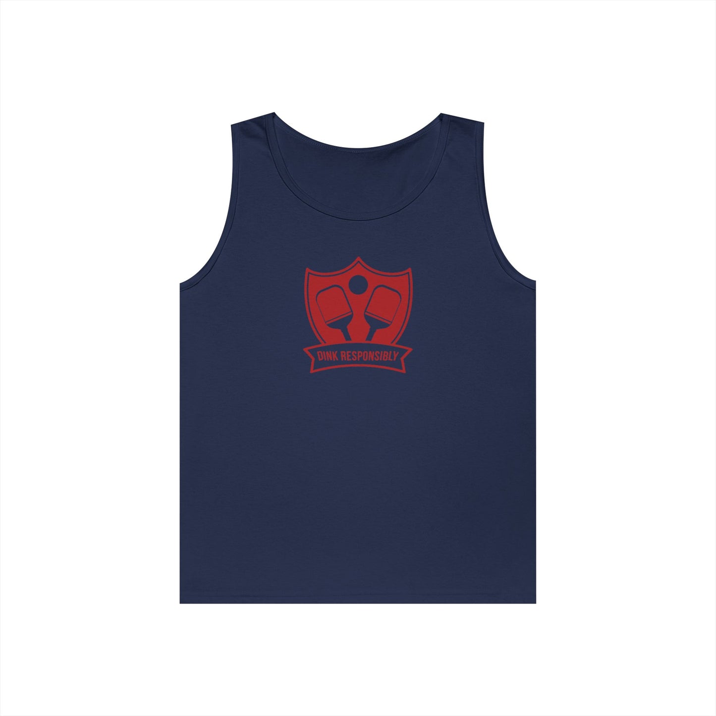 Men's Durable Pickleball Tank Top - Dink Responsibly Navy