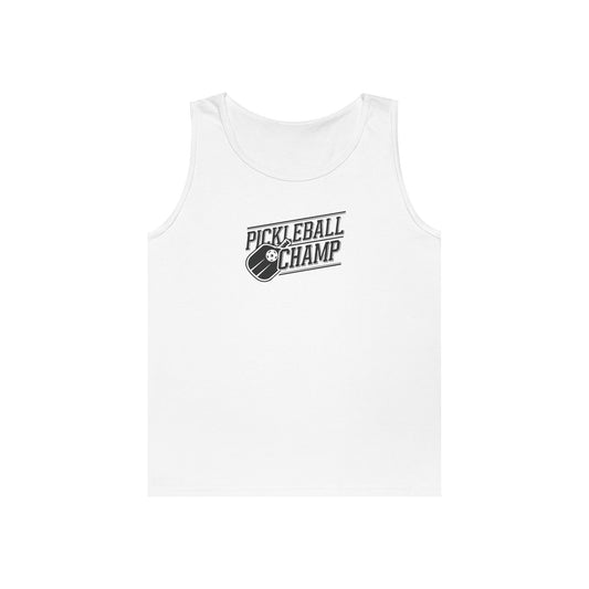 Men's Soft Pickleball Tank Top - Pickleball Champ White