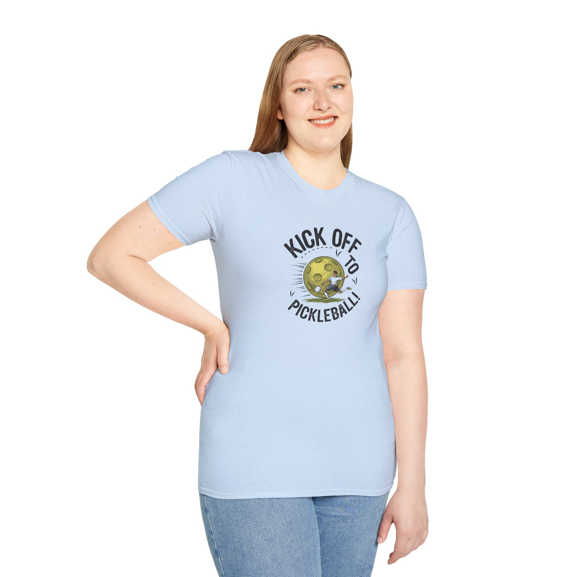 Women's Stylish Pickleball T-shirt - Kick Off to Pickleball