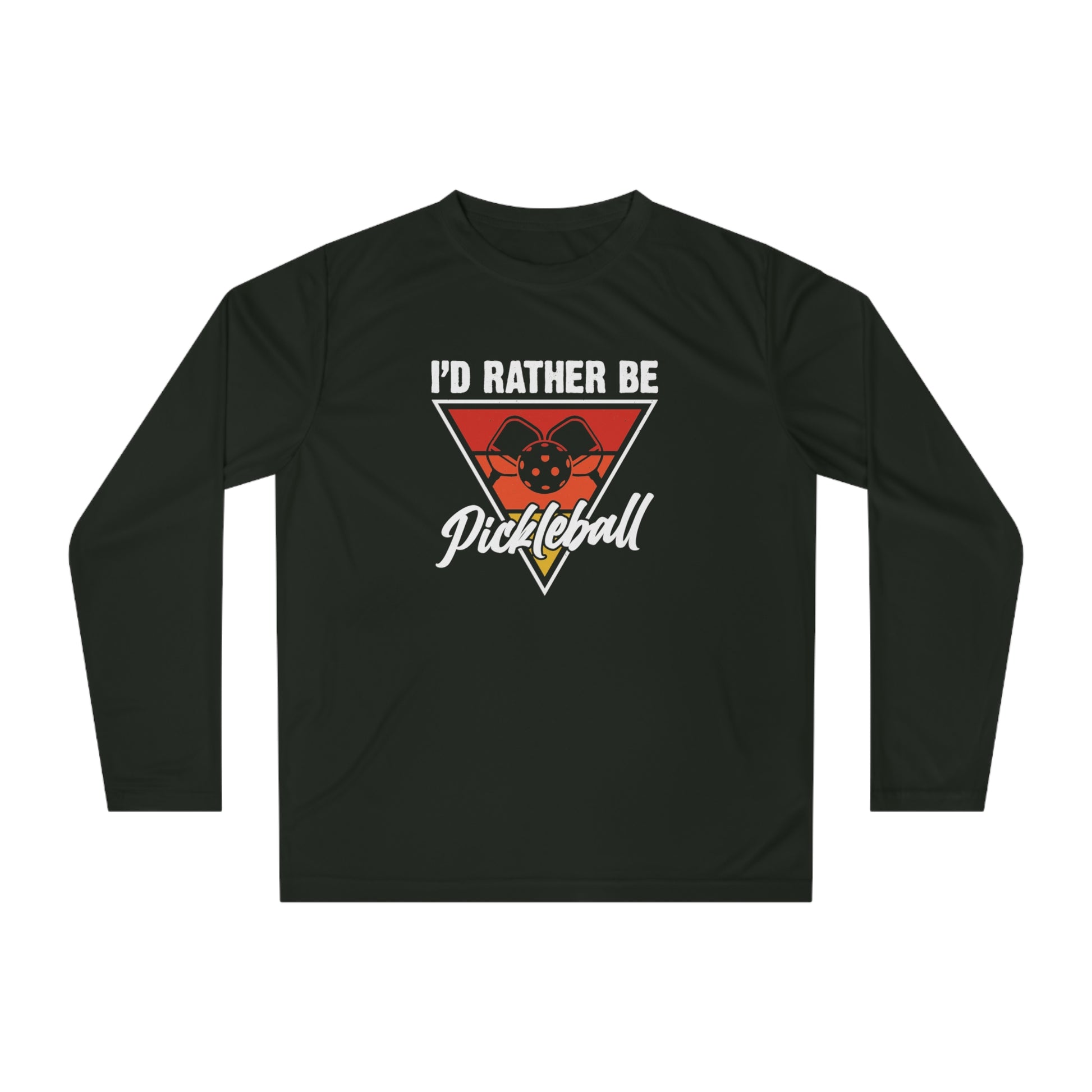 Men's Pickleball Long Sleeves top - I'd Rather Be Pickleball Black