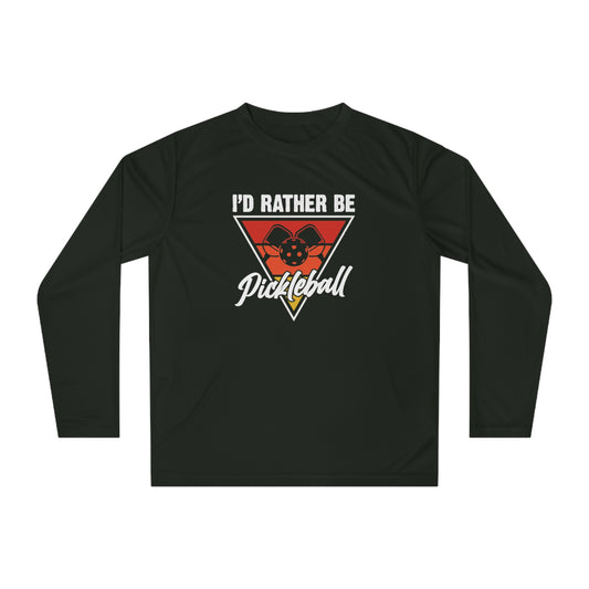 Men's Pickleball Long Sleeves top - I'd Rather Be Pickleball Black