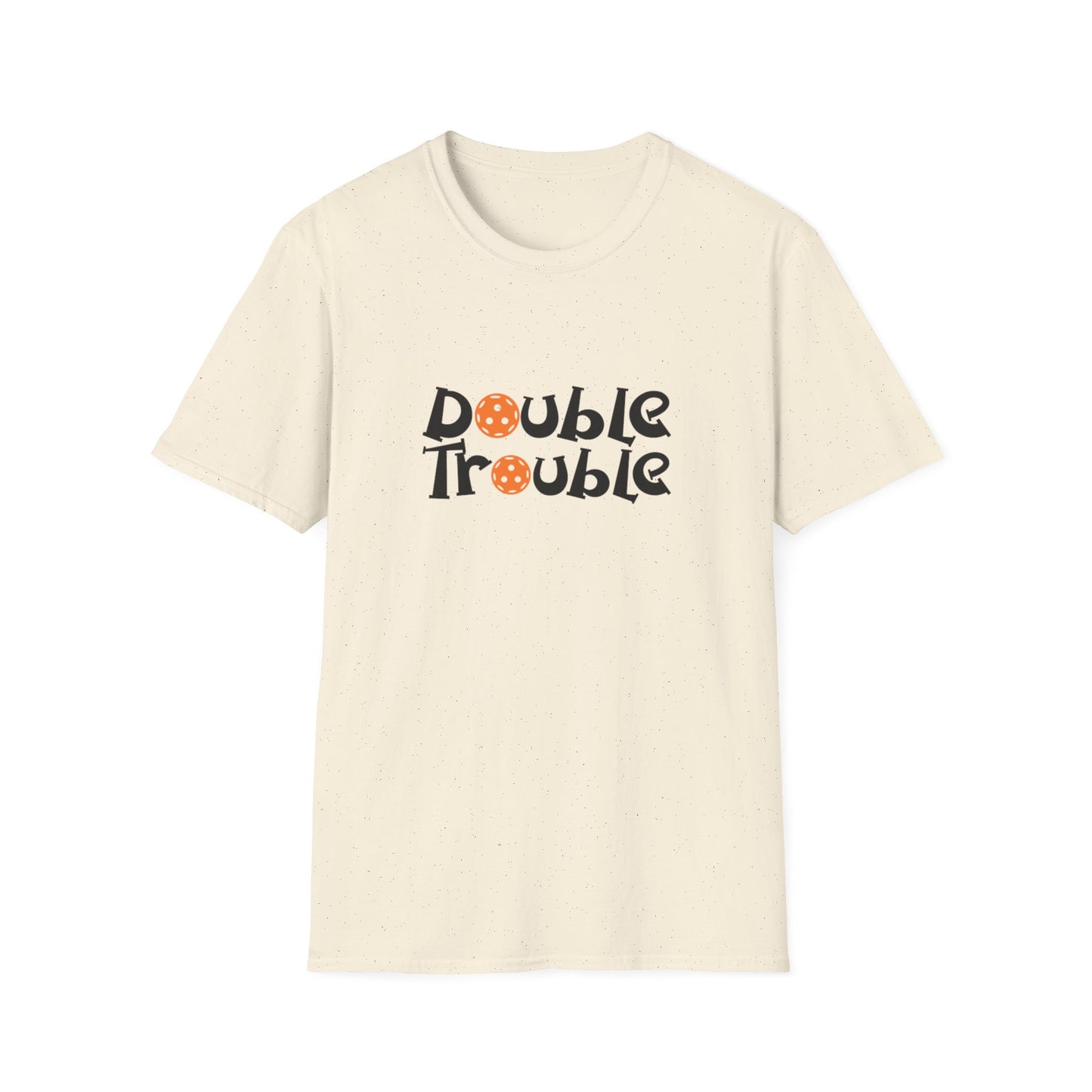 Women's Funny Pickleball T-shirt - Double Trouble Beige