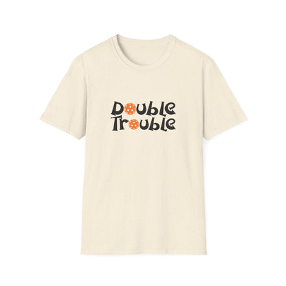Women's Funny Pickleball T-shirt - Double Trouble Beige