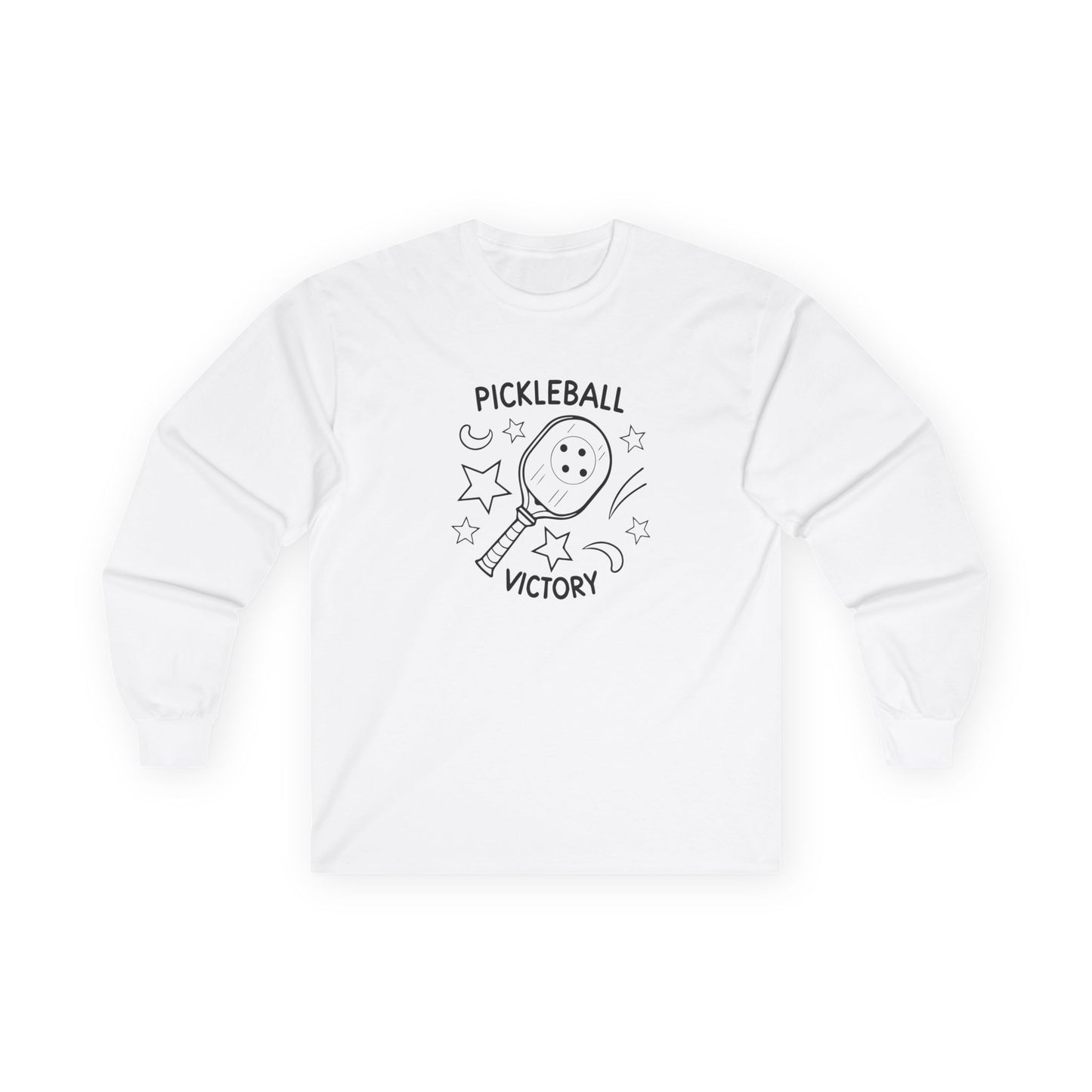Women's Cute Pickleball Long Sleeves top - Pickleball Victory White
