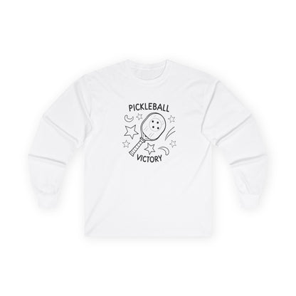Women's Cute Pickleball Long Sleeves top - Pickleball Victory White