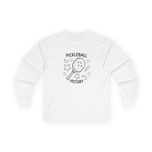 Women's Cute Pickleball Long Sleeves top - Pickleball Victory White