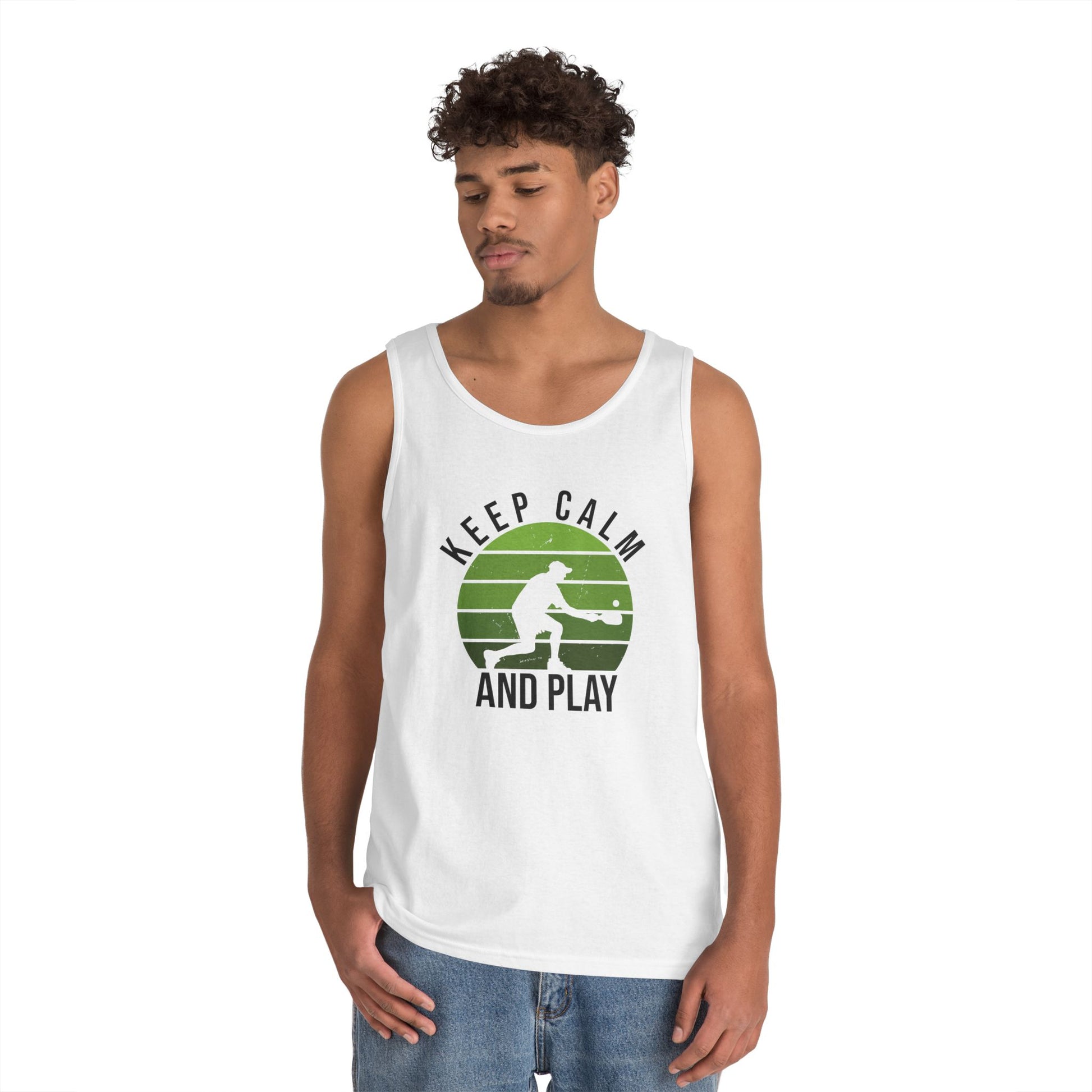 Men's Funny Pickleball Tank Top - Keep Calm And Play