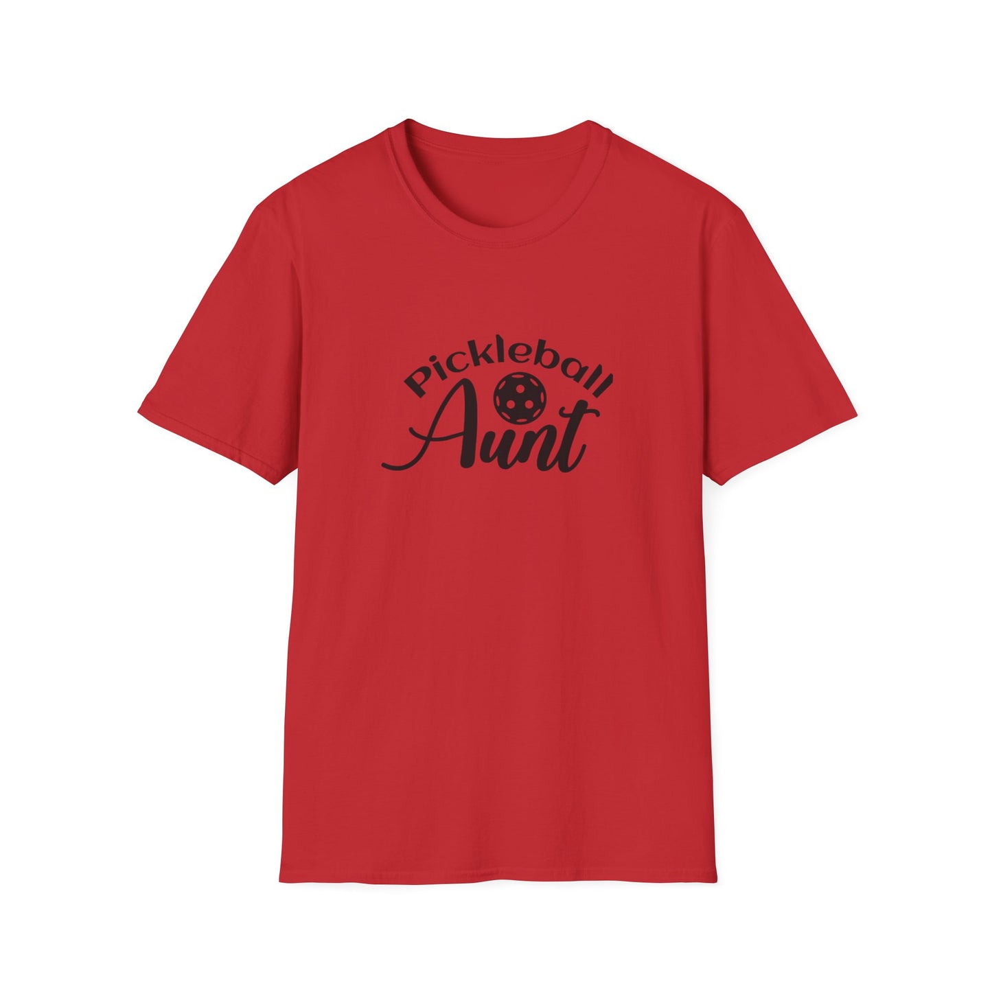 Women's Comfy Pickleball T-shirt - Pickleball Aunt Red