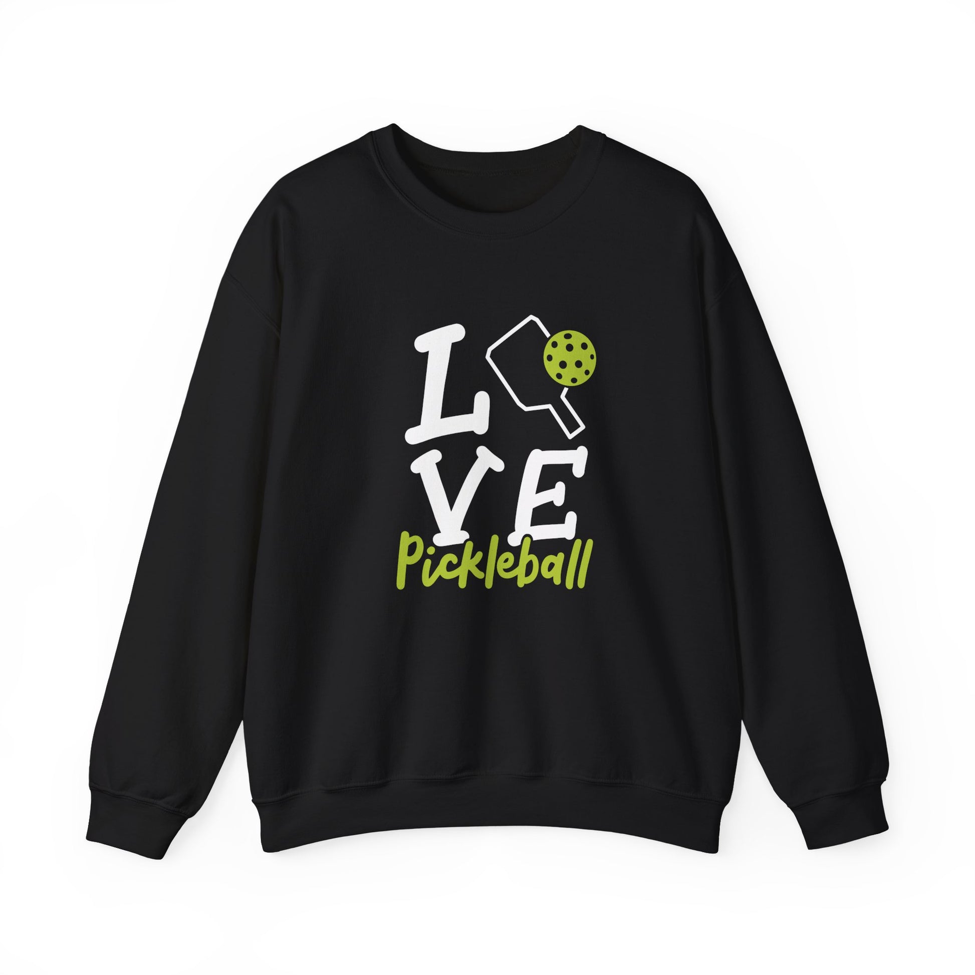 Women's Durable Pickleball Sweatshirt - Love Pickleball Black