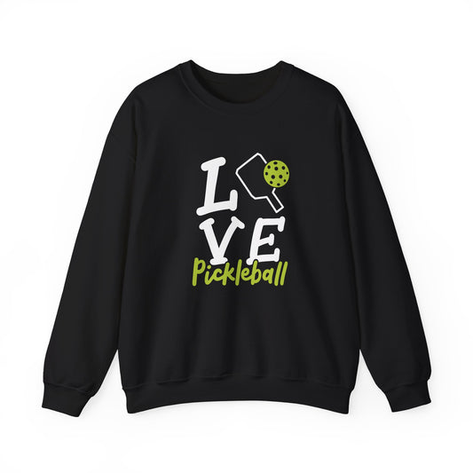 Women's Durable Pickleball Sweatshirt - Love Pickleball Black