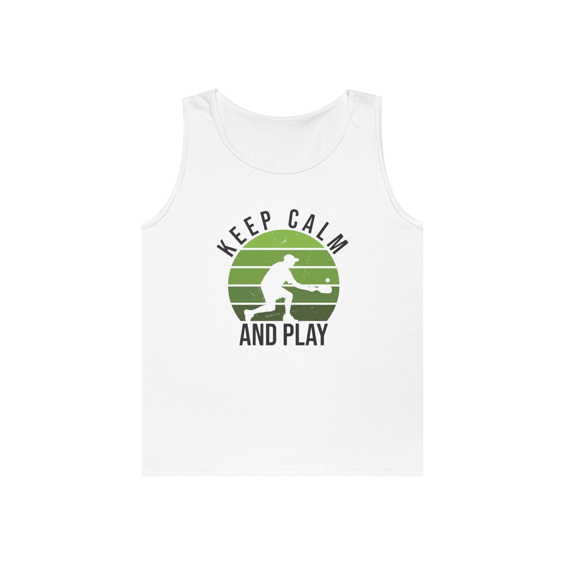 Men's Funny Pickleball Tank Top - Keep Calm And Play White