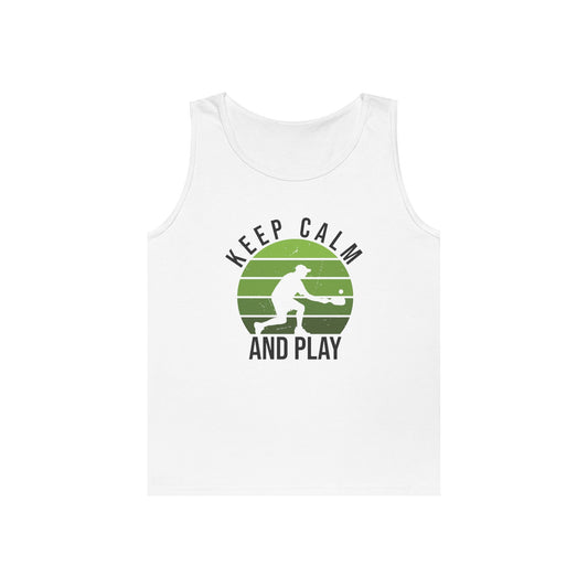Men's Funny Pickleball Tank Top - Keep Calm And Play White