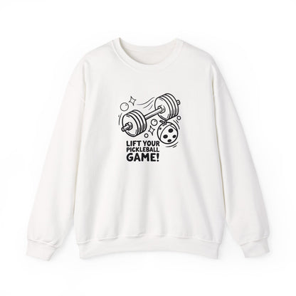 Men's Energetic Pickleball Sweatshirt - Lift Your Pickleball Game White