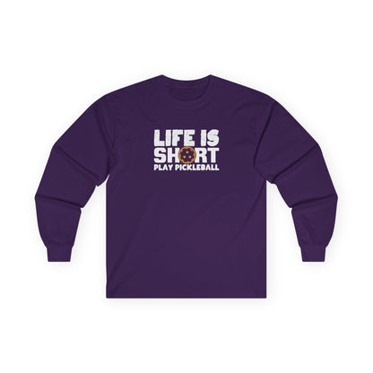 Men's Pickleball Long Sleeves top - Life Is Short Play Pickleball Purple