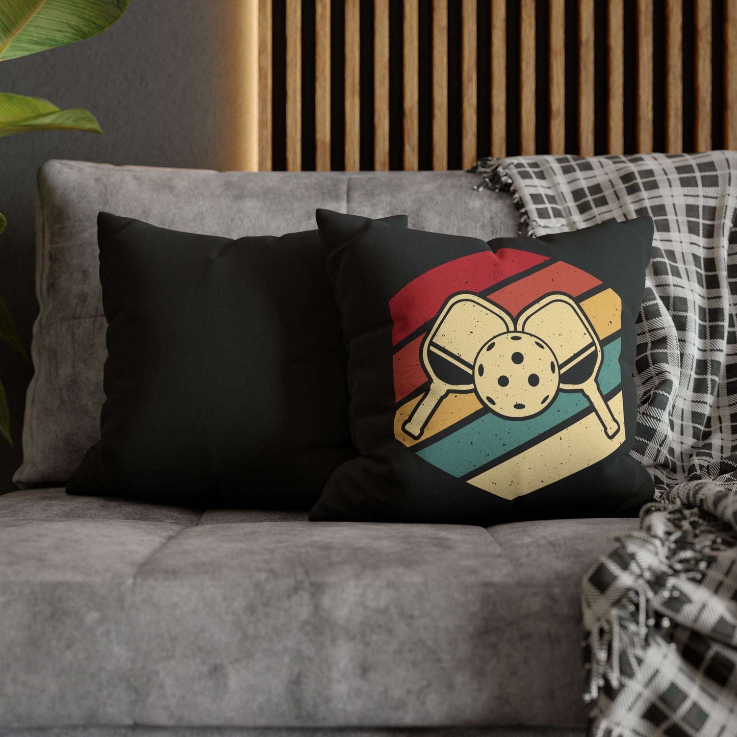 Pickleball Eye-Catching Pillowcase - Paddle and Ball Retro