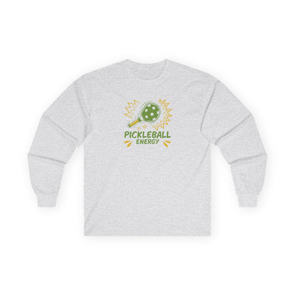 Women's Eye-Catching Pickleball Long Sleeves top - Pickleball Energy Gray