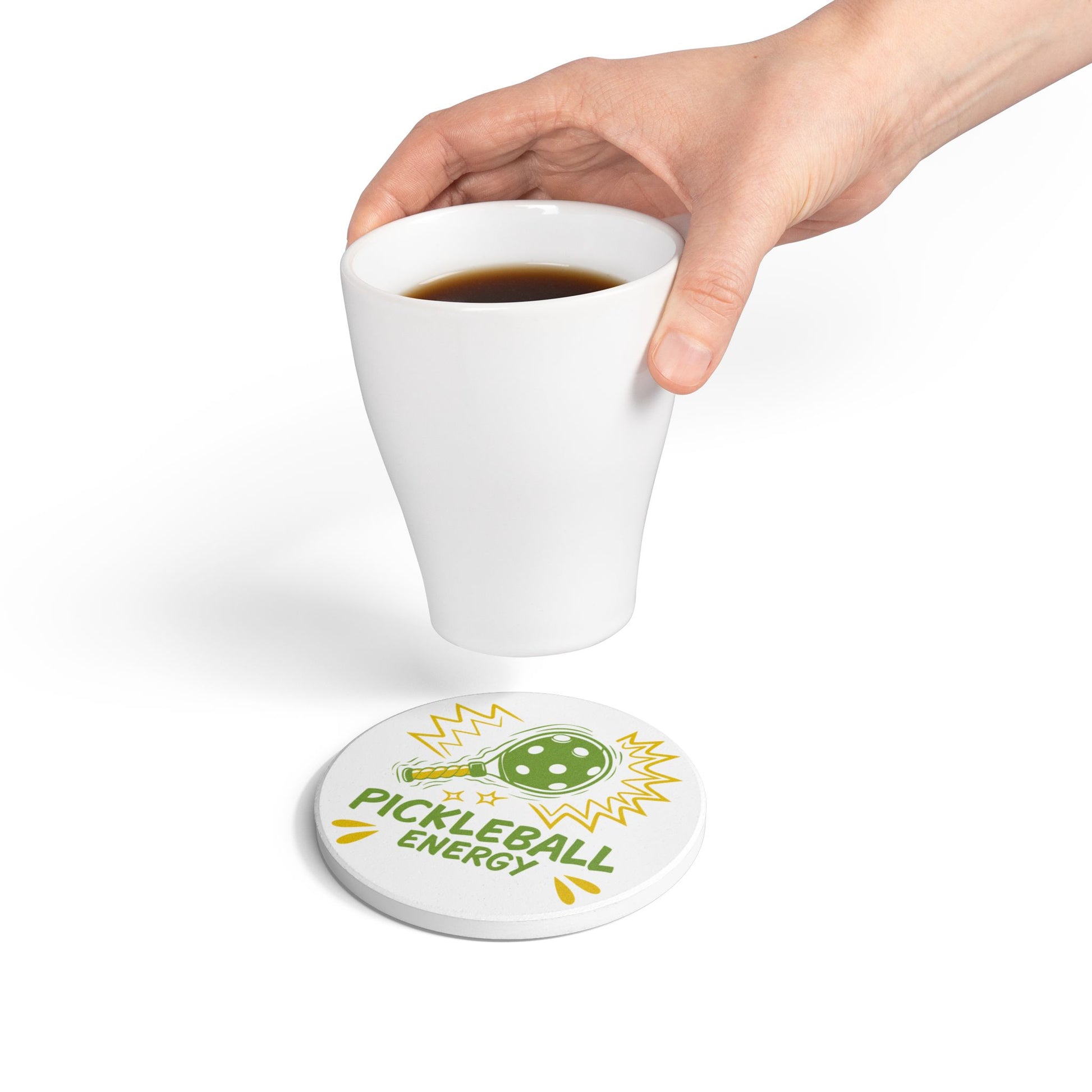 Pickleball Durable Ceramic Coaster - Pickleball Energy