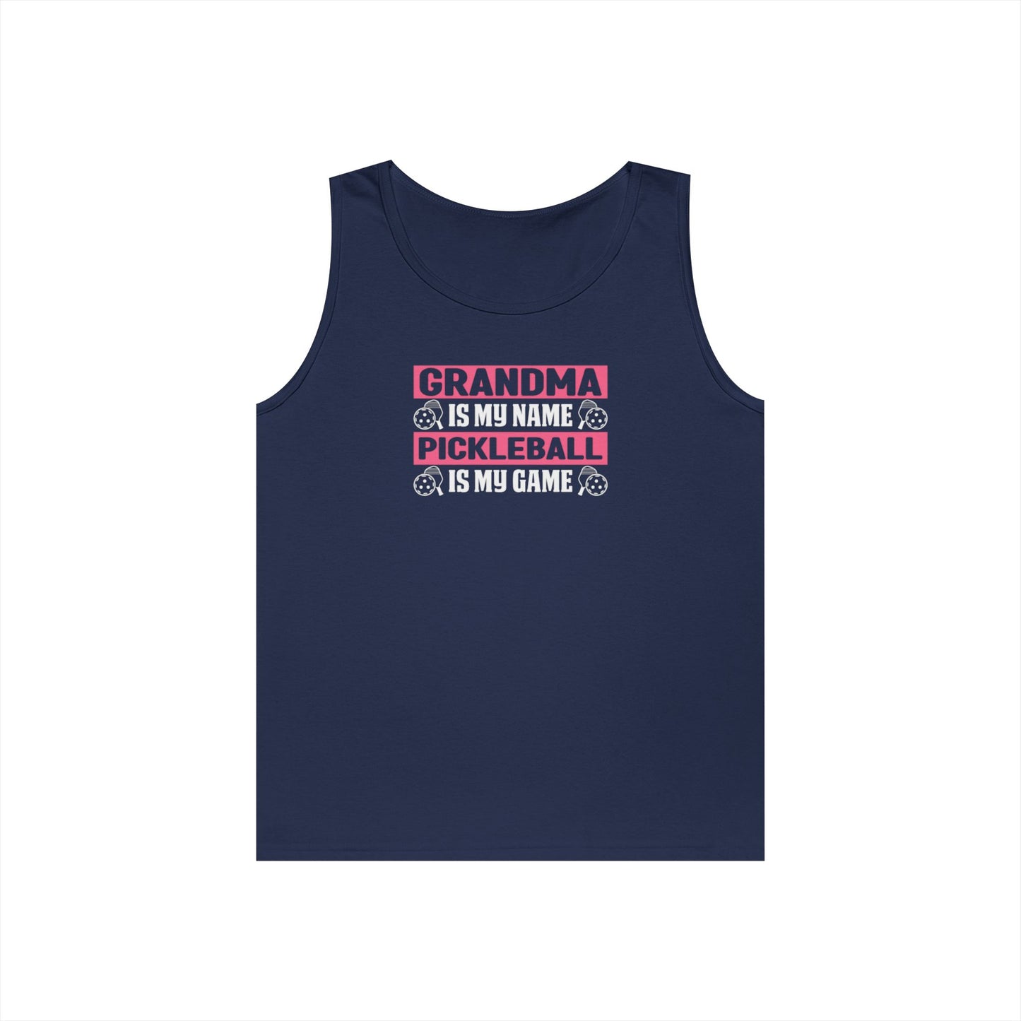 Women's Pickleball Tank Top - Grandma Is My Name Pickleball Is My Game Navy